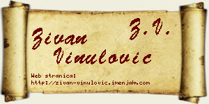 Živan Vinulović vizit kartica
